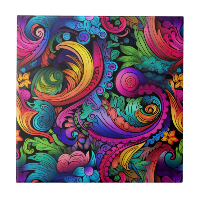 Azulejo Rainbow Boho Paisley (Frente)