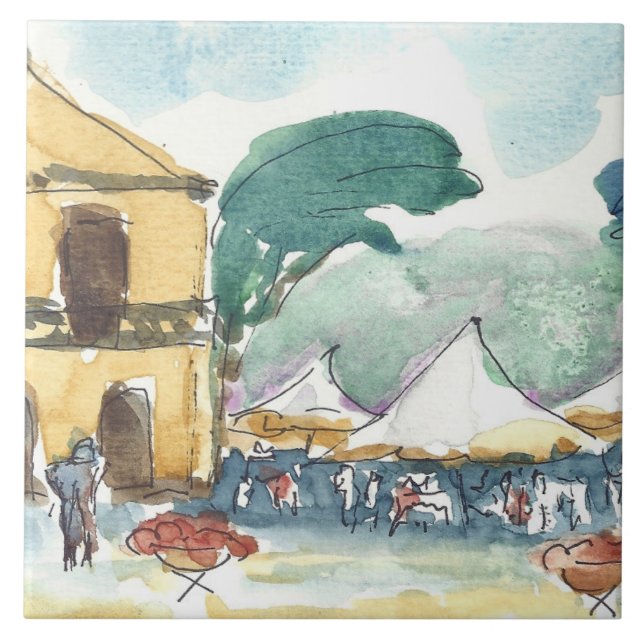 Azulejo "Ravello Italia " de Marilyn Holmes (Frente)