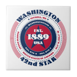 Azulejo Red, White e Blue Washington Cerâmica