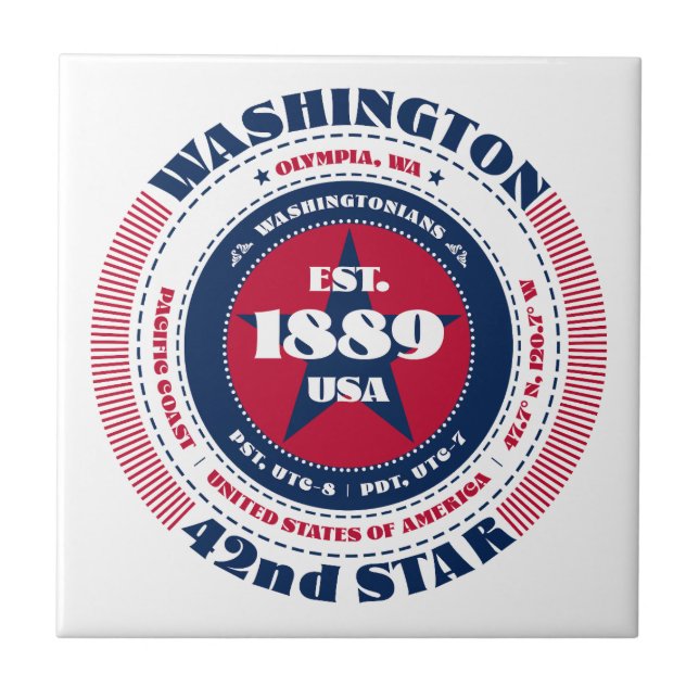 Azulejo Red, White e Blue Washington Cerâmica (Frente)