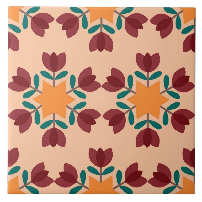 Azulejo Rustic Floral Cerâmica - 6"x6" (Frente)