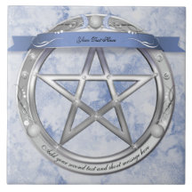 Azulejo Silver Triple Moon Star Altar