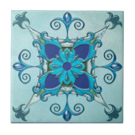 Azulejo Teal Turquoise Mediterrânica Design