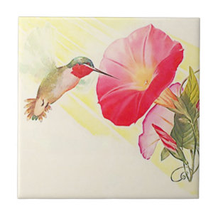 Azulejo Throated da flor do pássaro do colibri do