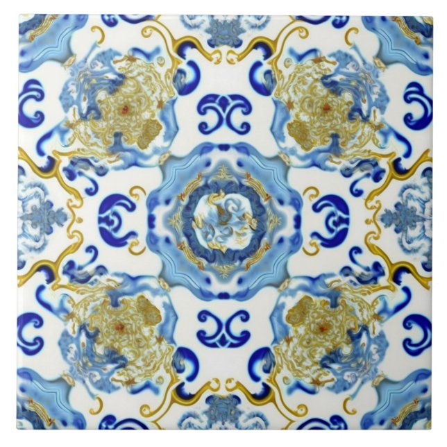 Azulejo tradicional chinês 2 cerâmico (Frente)