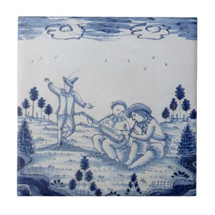 Azulejo Tradicional Delft com Músicos-Dancer-36