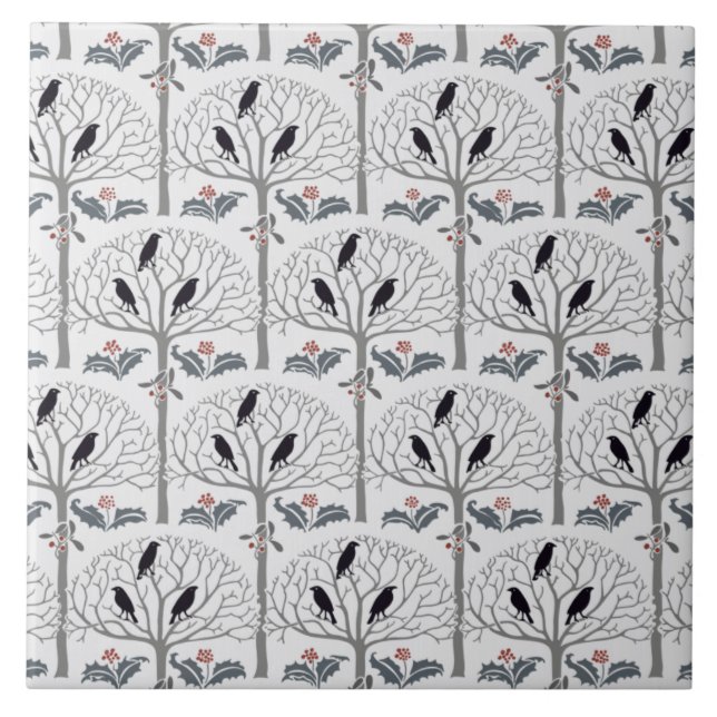 Azulejo Trivet da arte do Natal do teste padrão do (Frente)