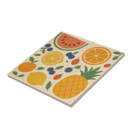 Azulejo Tropical de Verão - Aquarela cerâmica