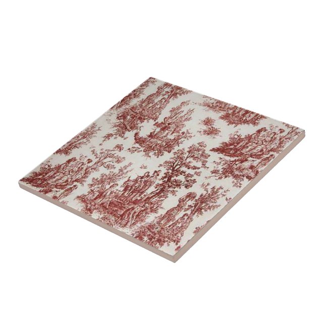 Azulejo vermelho de Toile do país francês do (Lateral)