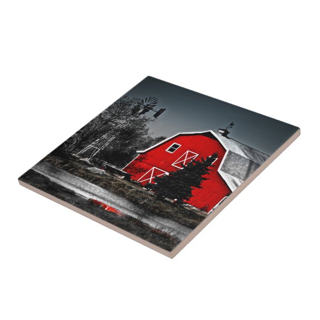 Azulejo vermelho espectacular do celeiro (Lateral)