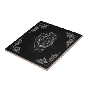 Azulejo Vintage Black rosa
