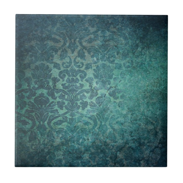 Azulejo Vintage Blue Damask (Frente)