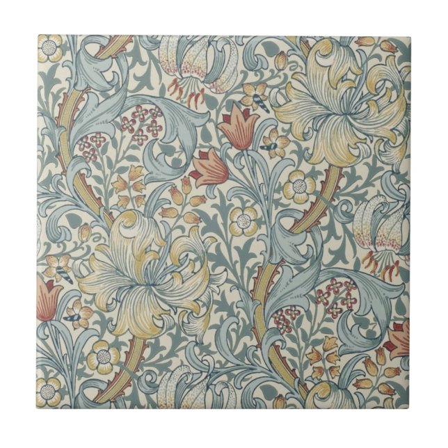 Azulejo Wm Morris Arts & Artesanato Lily Repro (Frente)