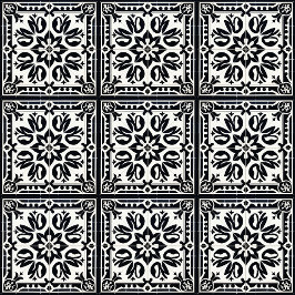 Azulejos Antigos, Preto e Branco, Padrão de Azulej