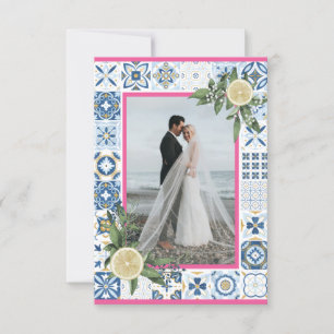 Azulejos Azuis do Mediterrâneo Cartão com fotos de