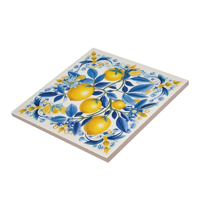 💛 Azulejos azuis e amarelos com limões (Lateral)