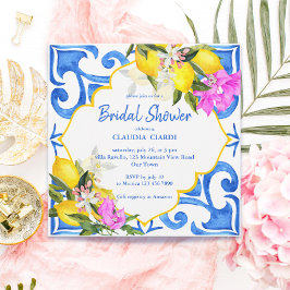 Azulejos azuis limão Bougainvillea Amalfi bridal