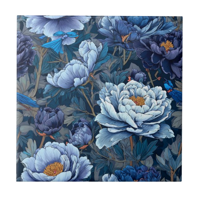 Azulejos Azuis Modernos Para Pavimentos Domésticos (Frente)