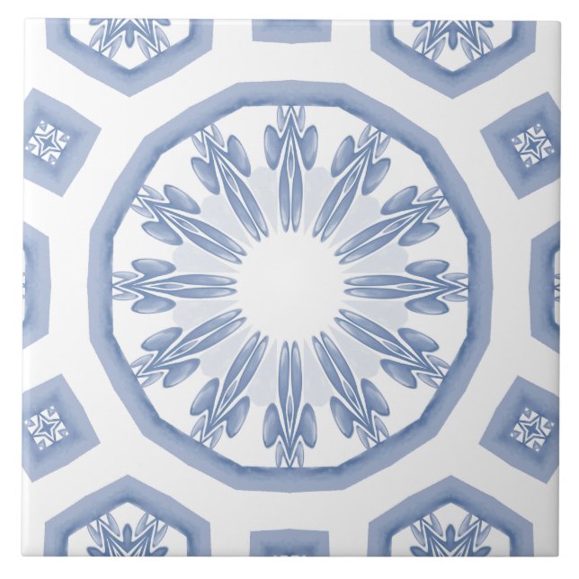 Azulejos azuis, mosaico, majolica, (Frente)