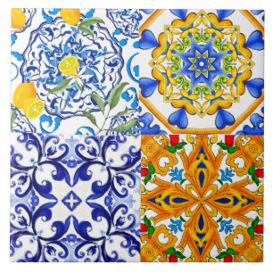 Azulejos azuis, Siciliana, majolica, arte mosaica,