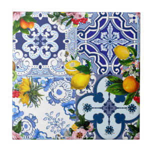 Azulejos azuis, Siciliana, majolica, arte mosaica,