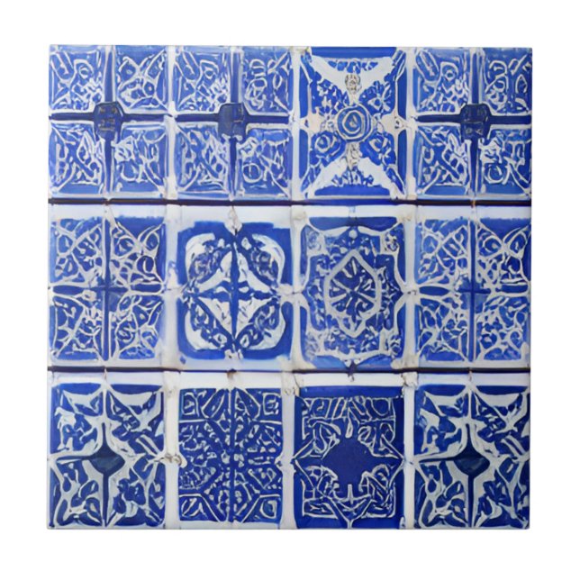 Azulejos azulejos brancos de arte geométrica (Frente)