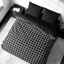 Azulejos básicos preto no Cobrir branco Duvet
