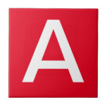 Azulejos - Branco em Vermelho<br><div class="desc">Azulejos cerâmicos. Azulejos de letras maiúsculas ou minúsculas. Você personaliza com a letra ou letras necessárias para seu azulejo cerâmico ou sinal de mosaico. Azulejo para placas, números de casa</div>
