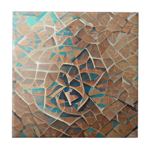 Azulejos cerâmicos castanhos de turquesa aqua