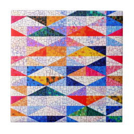 Azulejos cerâmicos com efeito de mosaico multicolo