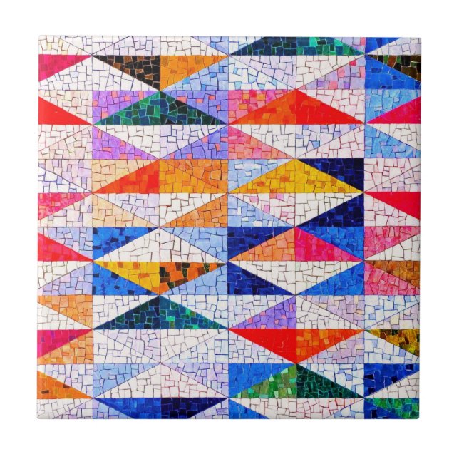 Azulejos cerâmicos com efeito de mosaico multicolo (Frente)