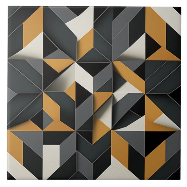 Azulejos Cerâmicos com Padrão Geométrico Moderno (Frente)