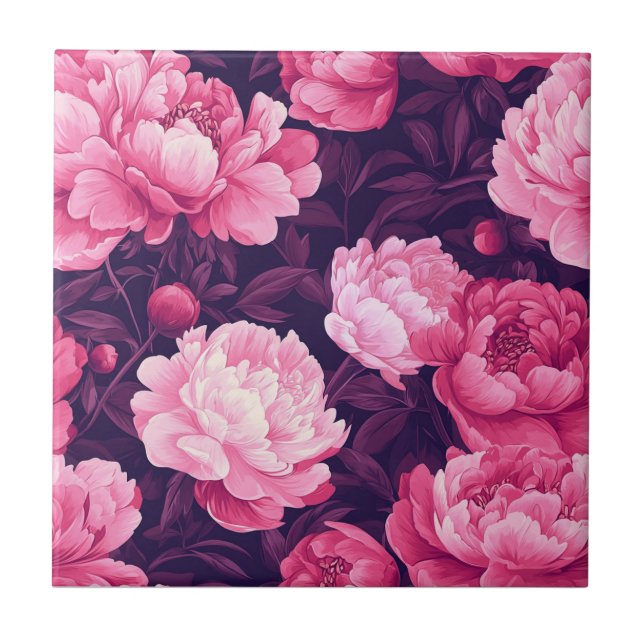 Azulejos Cerâmicos De Boho Peonies Para Paredes De (Frente)