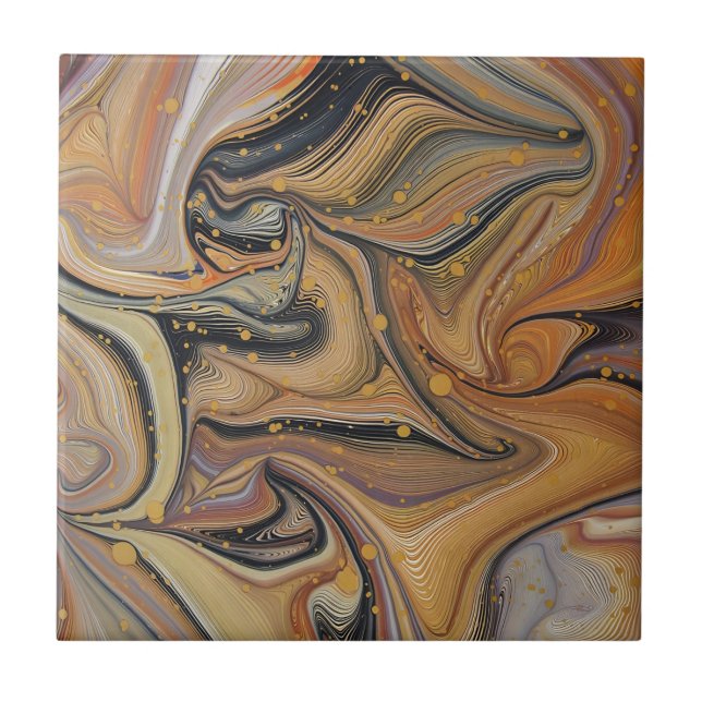 Azulejos cerâmicos de pavimentos negros e dourados (Frente)