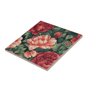 Azulejos Cerâmicos De Rosa De Cozinha Negra
