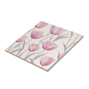 Azulejos Cerâmicos De Tulipas Negrito Para Pavimen