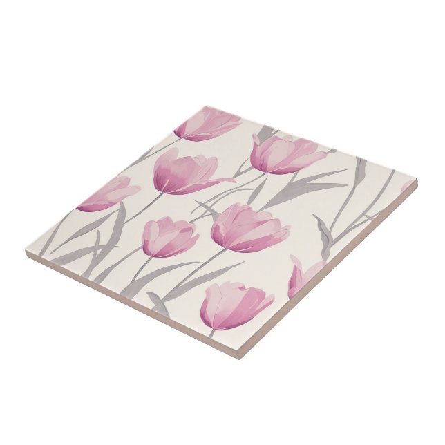 Azulejos Cerâmicos De Tulipas Negrito Para Pavimen (Lateral)