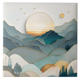 Azulejos Cerâmicos Natureza Calma: Paisagens Minim