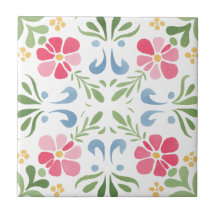 Azulejos cerâmicos para decoração floral de casa