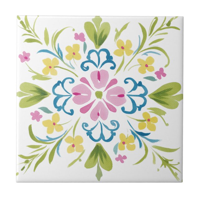 Azulejos cerâmicos para decoração floral de casa 2 (Frente)