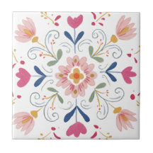 Azulejos cerâmicos para decoração floral de interi