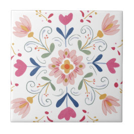 Azulejos cerâmicos para decoração floral de interi