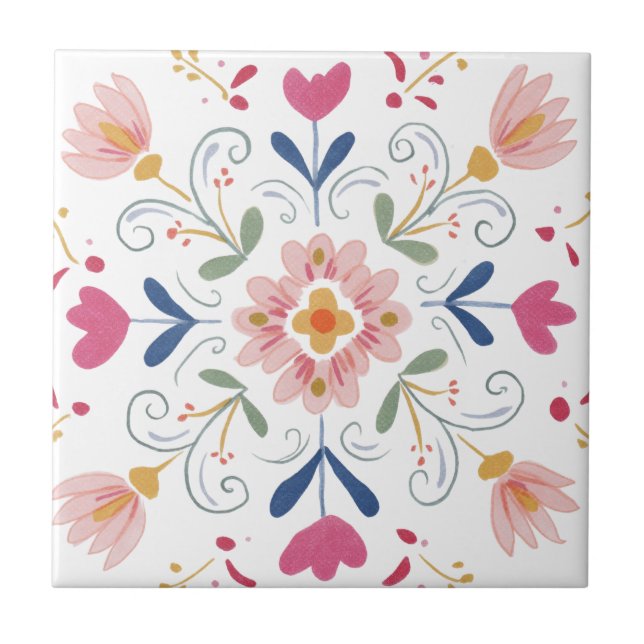 Azulejos cerâmicos para decoração floral de interi (Frente)