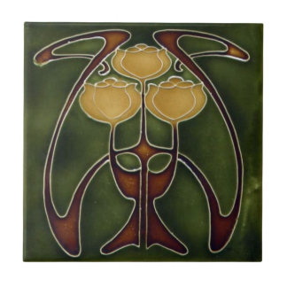 Azulejos cerâmicos - Reprodução de Tulipas Art Nou