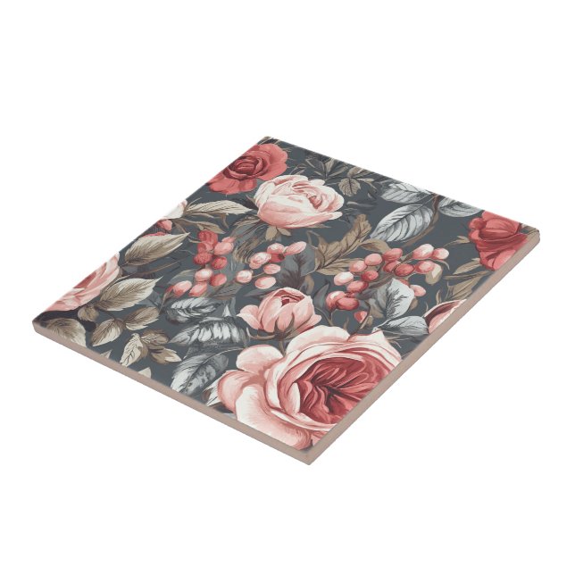 Azulejos Clássicos De Rosa Cerâmica Para Cozy Inte (Lateral)