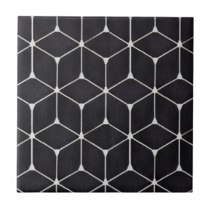 azulejos clássicos do piso de diamante preto e bra