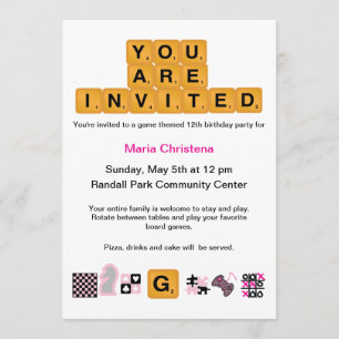 Azulejos - Convite de Aniversário Rosa