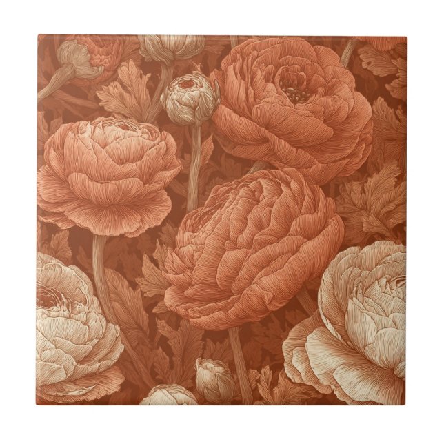 Azulejos Cute Japanese Ranunculus  Para Estilo Spa (Frente)