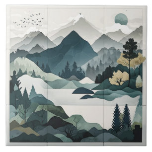 Azulejos da paisagem calorosa: Cenas da Natureza M