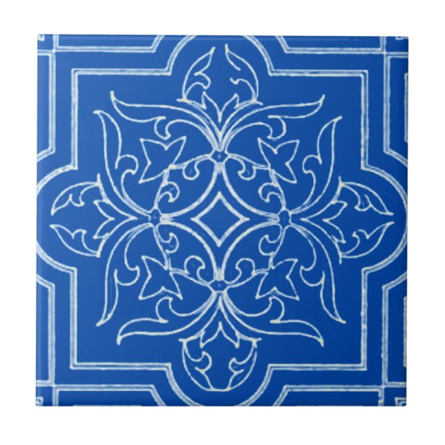 azulejos de Art Nouveau em azul cobalto (Frente)